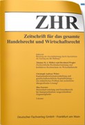 Cover Zeitschrift für das gesamte Handels- und Wirtschaftsrecht - ZHR