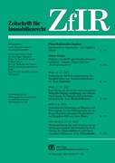 Cover Zeitschrift für Immobilienrecht • ZfIR