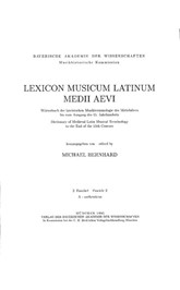 Cover: Bernhard, Michael, Lexicon Musicum Latinum Medii Aevi = Wörterbuch der lateinischen Musikterminologie des Mittelalters bis zum Ausgang des 15. Jahrhunderts = Dictionary of Medieval Latin Musical Terminology to the End of the 15th Century
