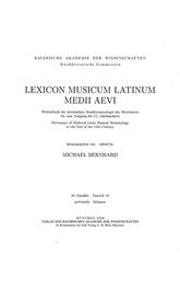 Cover: Bernhard, Michael, Lexicon Musicum Latinum Medii Aevi = Wörterbuch der lateinischen Musikterminologie des Mittelalters bis zum Ausgang des 15. Jahrhunderts = Dictionary of Medieval Latin Musical Terminology to the End of the 15th Century