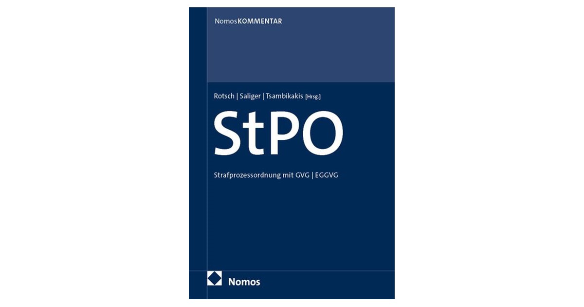 Rotsch / Saliger | Strafprozessordnung: StPO | 1. Auflage | 2025 | beck ...
