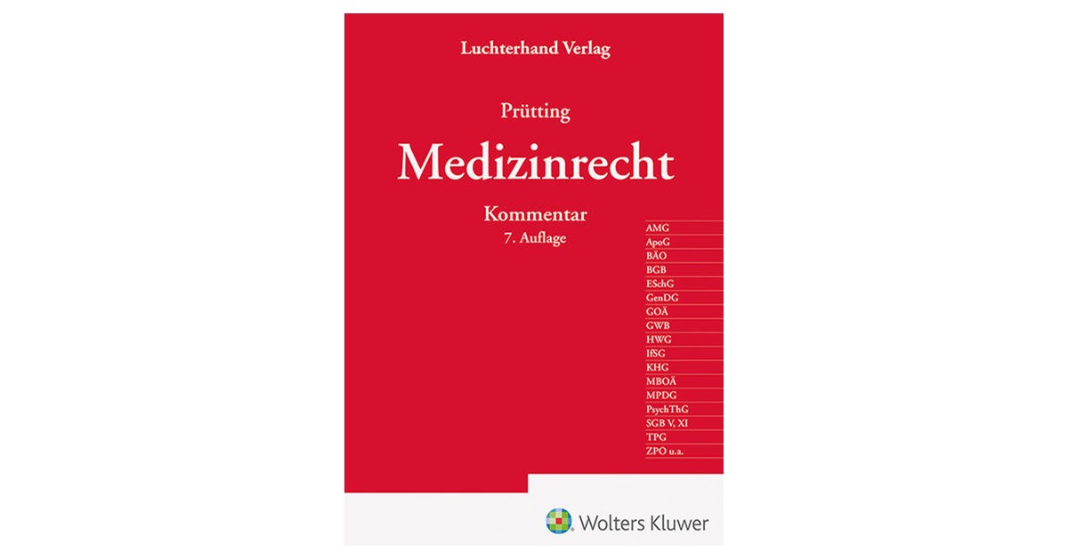 Prütting | Medizinrecht | 7. Auflage | 2024 | beck-shop.de