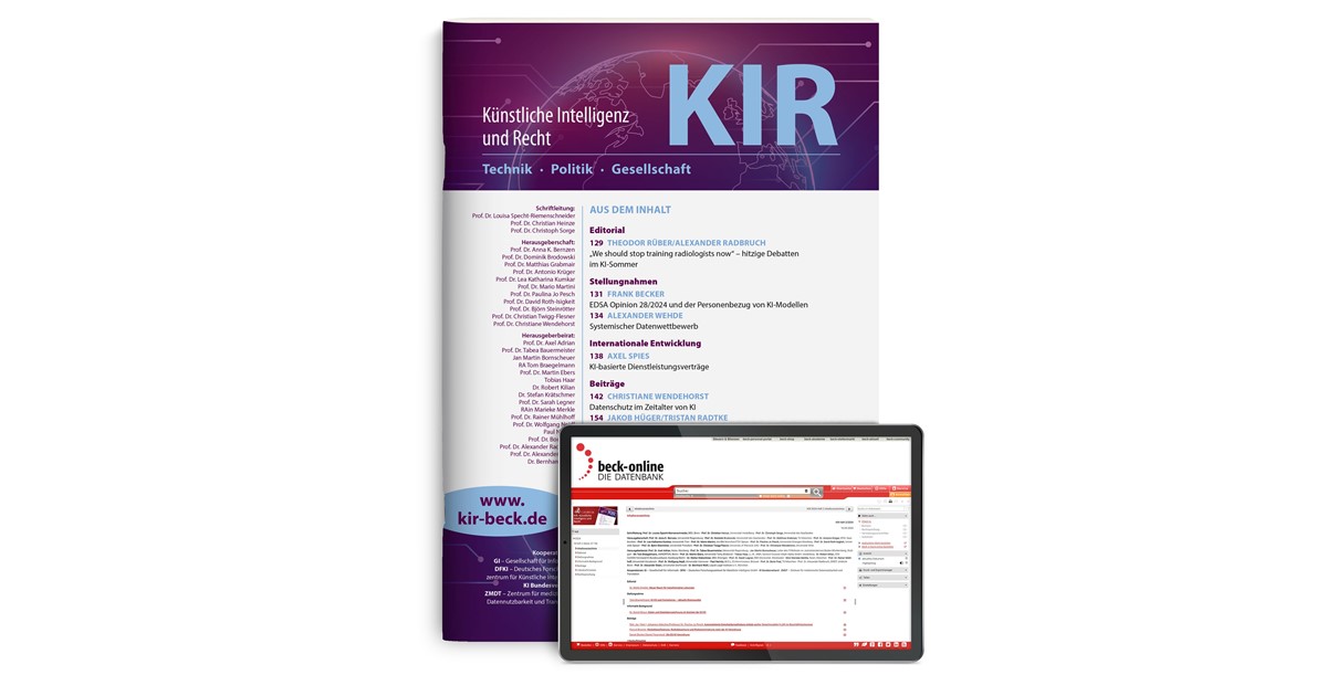 KIR  Knstliche Intelligenz und Recht | 1. Auflage | 2026 | beck-shop.de