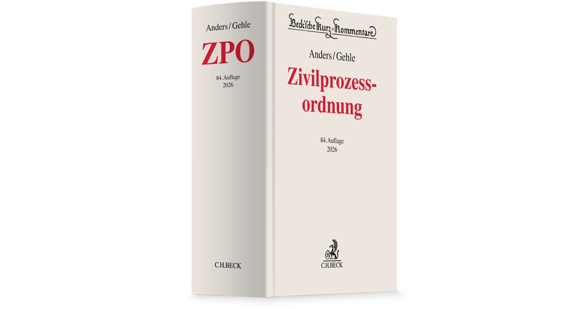 Anders / Gehle | Zivilprozessordnung: ZPO | 84. Auflage | 2026