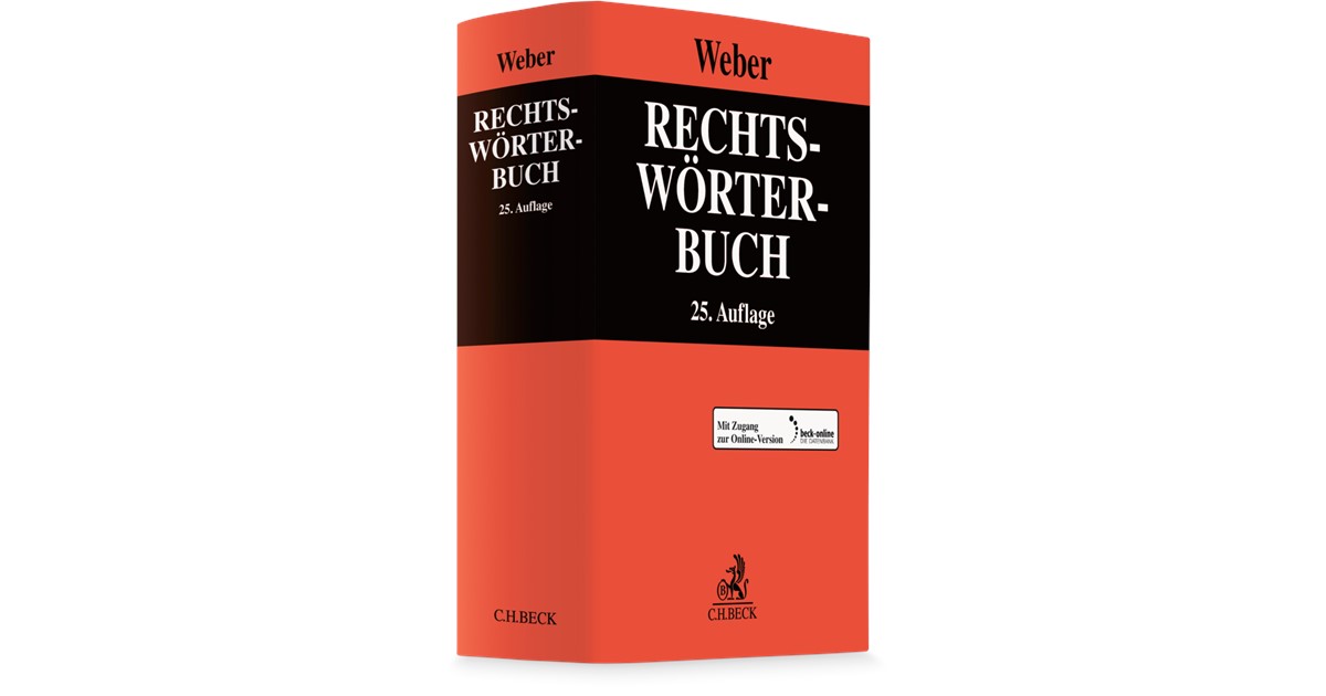 Weber | Rechtswörterbuch | 25. Auflage | 2025 | beck-shop.de