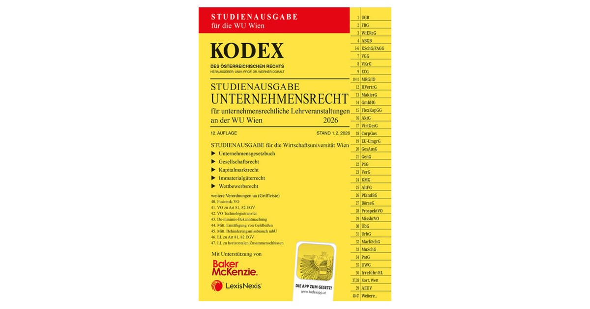 Doralt | KODEX Unternehmensrecht für unternehmensrechtliche LVA (WU ...