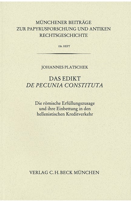 Cover: Johannes Platschek, Münchener Beiträge zur Papyrusforschung Heft 106