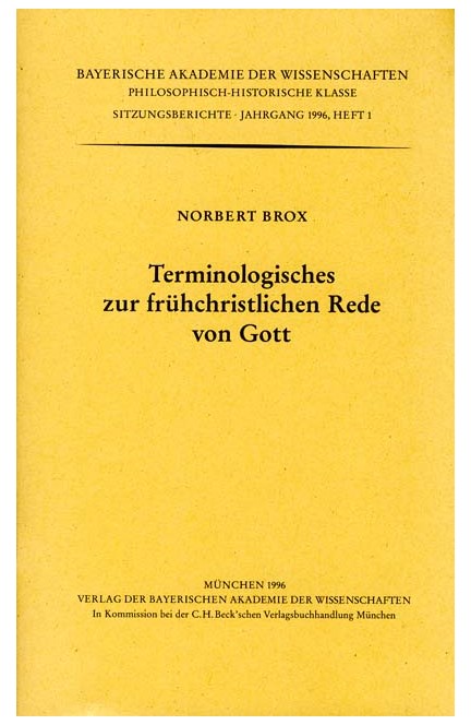 Cover: , Terminologisches zur frühchristlichen Rede von Gott