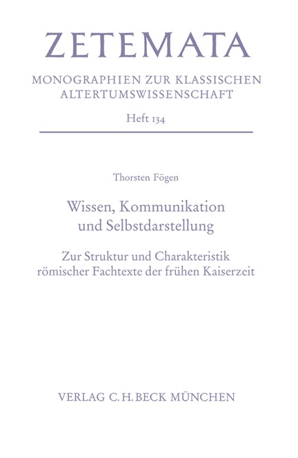 Cover: Thorsten Fögen, Wissen, Kommunikation und Selbstdarstellung