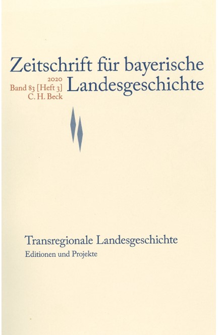 Cover: , Zeitschrift für bayerische Landesgeschichte Band 83 Heft 3/2020
