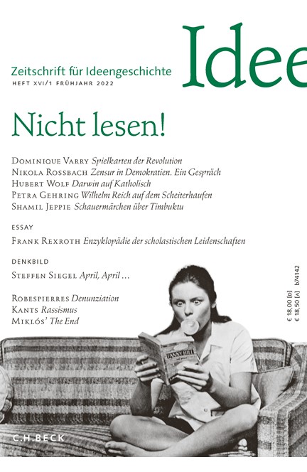 Cover: , Zeitschrift für Ideengeschichte Heft XVI/1 Frühjahr 2022