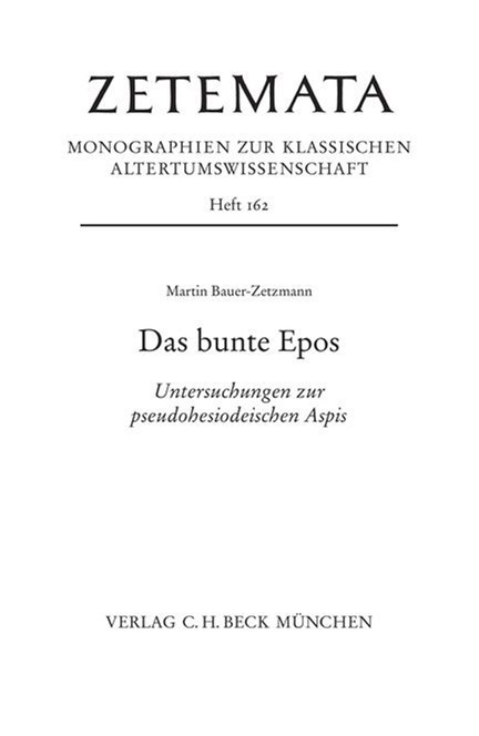 Cover: Martin Bauer-Zetzmann, Das bunte Epos