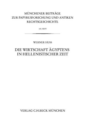 Cover: Werner Huß, Münchener Beiträge zur Papyrusforschung Heft 105