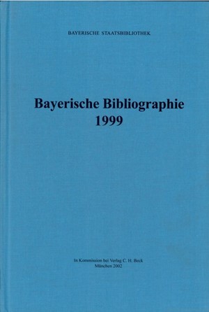 Cover: , Bayerische Bibliographie  1999