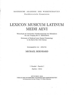 Cover: Bernhard, Michael, Lexicon Musicum Latinum Medii Aevi = Wörterbuch der lateinischen Musikterminologie des Mittelalters bis zum Ausgang des 15. Jahrhunderts = Dictionary of Medieval Latin Musical Terminology to the End of the 15th Century