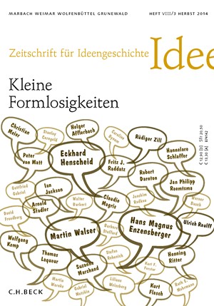 Cover: , Zeitschrift für Ideengeschichte Heft VIII/3 Herbst 2014