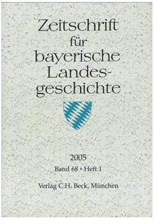 Cover: , Zeitschrift für bayerische Landesgeschichte Band 68 Heft 1/2005