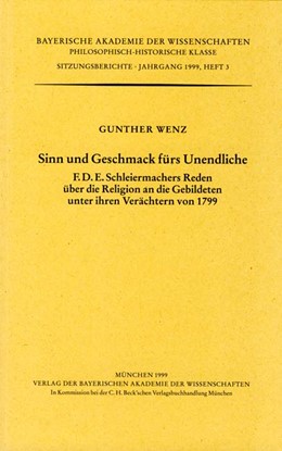Cover: Wenz, Gunther, Sinn und Geschmack fürs Unendliche