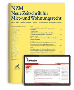 Cover: , NZM • Neue Zeitschrift für Miet- und Wohnungsrecht