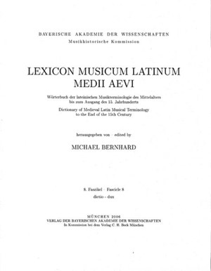 Cover: , Lexicon Musicum Latinum Medii Aevi = Wörterbuch der lateinischen Musikterminologie des Mittelalters bis zum Ausgang des 15. Jahrhunderts = Dictionary of Medieval Latin Musical Terminology to the End of the 15th Century</br>
