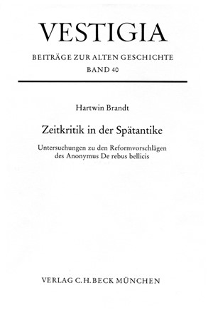 Cover: Hartwin Brandt, Zeitkritik in der Spätantike