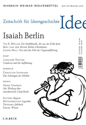 Cover: , Zeitschrift für Ideengeschichte: ZIG (2007) Heft 4: Isaiah Berlin