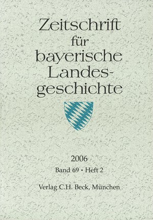 Cover: , Zeitschrift für bayerische Landesgeschichte Band 69 Heft 2/2006