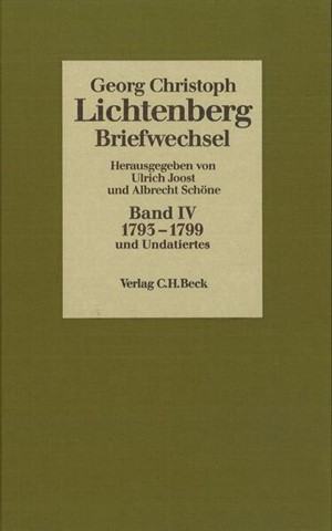 Cover: , Lichtenberg, Briefwechsel: 1793-1799