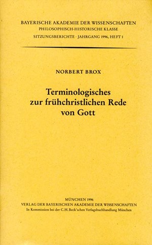 Cover: , Terminologisches zur frühchristlichen Rede von Gott