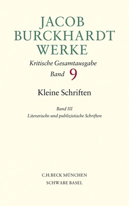 Cover: Burckhardt, Jacob, Kleine Schriften III