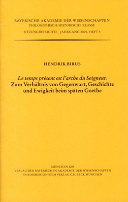 Cover: Birus, Hendrik, 'Le temps présent est l'arche du Seigneur'