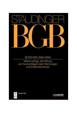 Cover: von Staudinger, §§ 652-655; 656a-656d