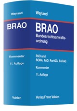 Abbildung von Weyland | Bundesrechtsanwaltsordnung: BRAO - Berufsordnung, Fachanwaltsordnung, Partnerschaftsgesellschaftsgesetz, Recht für Anwälte aus dem Gebiet der Europäischen Union, Patentanwaltsordnung, Mediationsgesetz, Geldwäschegesetz | 11. Auflage | 2024 | beck-shop.de