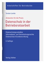 Abbildung von Lemke | Datenschutz in der Betriebsratsarbeit - Datenschutzgrundsätze, Informations- und Verarbeitungsrechte, Datenschutz-Grundverordnung | 3. Auflage | 2022 | beck-shop.de