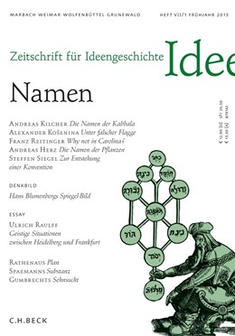 Cover: Rahden / Sommer, Zeitschrift für Ideengeschichte Heft VII/1 Frühjahr 2013