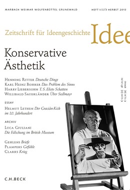 Cover: Lepper / Schlak, Zeitschrift für Ideengeschichte Heft VII/3 Herbst 2013