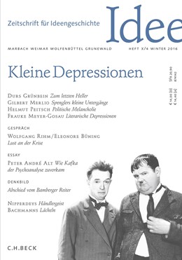 Cover: Klenner / Raulff, Zeitschrift für Ideengeschichte Heft X/4 Winter 2016