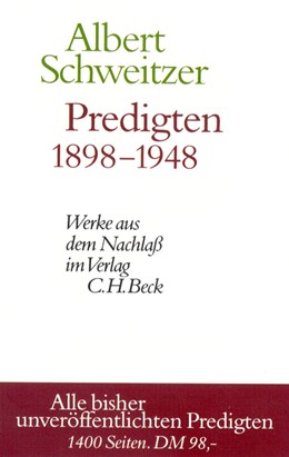 Cover: Schweitzer / Brüllmann / Gräßer, Predigten 1898-1948