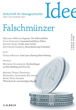 Cover: Mulsow / Rahden / Sommer, Zeitschrift für Ideengeschichte Heft XV/4 Winter 2021