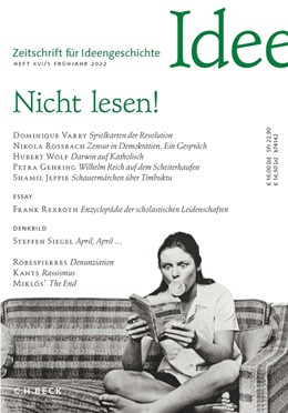 Cover: , Zeitschrift für Ideengeschichte Heft XVI/1 Frühjahr 2022