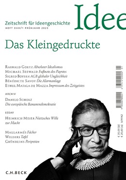 Cover: Meinel / Spoerhase, Zeitschrift für Ideengeschichte Heft XVII/1 Frühjahr 2023