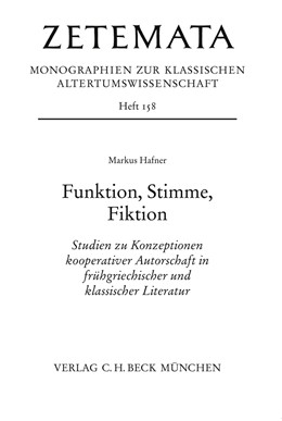 Cover: Hafner, Funktion, Stimme, Fiktion