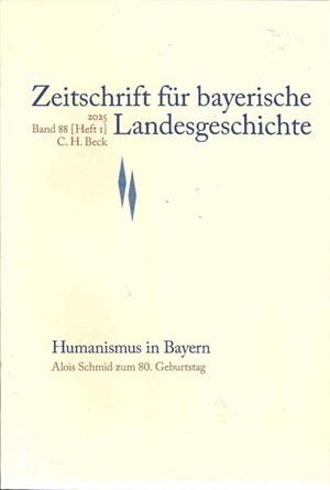 Cover: , Zeitschrift für bayerische Landesgeschichte Band 88 Heft 1/2025