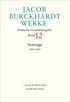 Cover: Burckhardt, Jacob, Vorträge 1844–1869