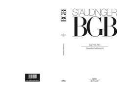 Cover: von Staudinger, §§ 705-740 (Gesellschaftsrecht)