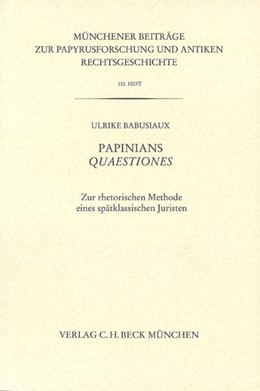 Cover: Babusiaux, Ulrike, Münchener Beiträge zur Papyrusforschung Heft 103