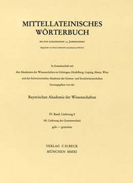 Cover:, Mittellateinisches Wörterbuch  40. Lieferung (gelo - gratuitus)